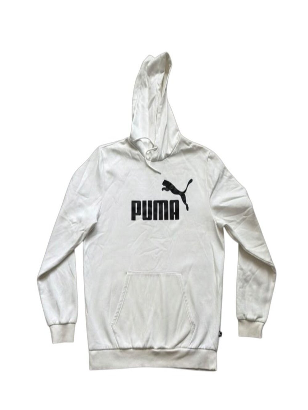 PUMA Men XL White Logo Pullover Hoodie Sweatshirt.